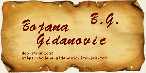 Bojana Gidanović vizit kartica